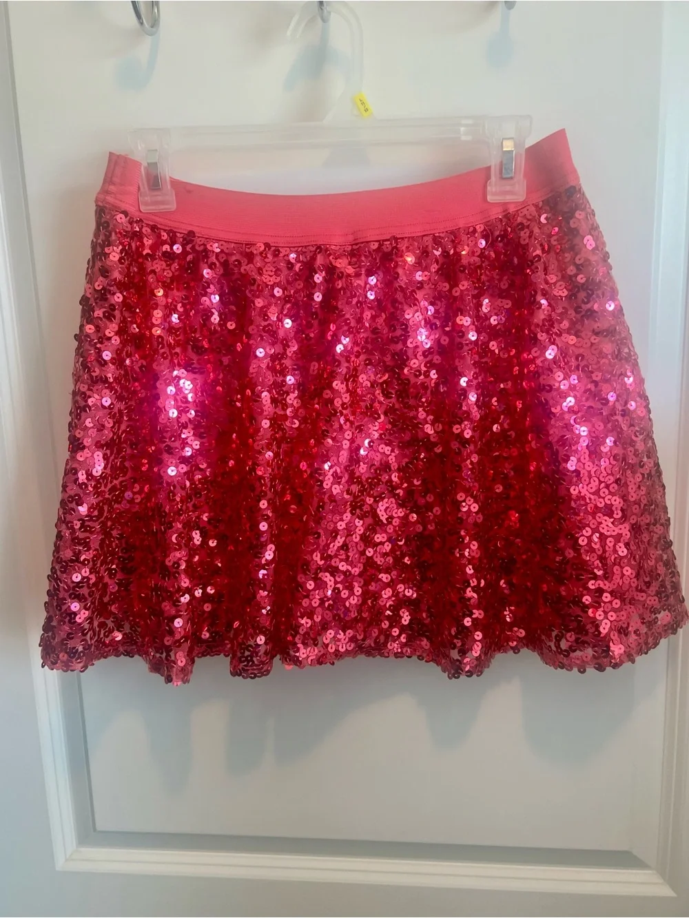 JUSTICE pink sequined sparkly skort size 20